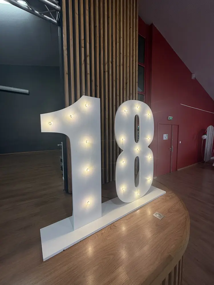 Chiffres lumineux — Décor « 18 » à ampoules